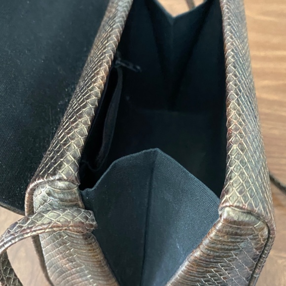 Iridescent Olive Faux Snakeskin Bag - Picture 5 of 8